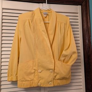 1980s Yellow Double-Breasted Blazer Union Label